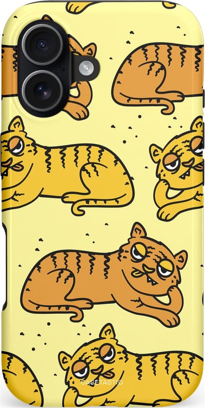 Casetastic hoesje geschikt voor Apple iPhone 17 - MagSafe - Dubbellaagse bescherming - Tijger dromen - Fashion Case - Crème Goud Olijfgroen