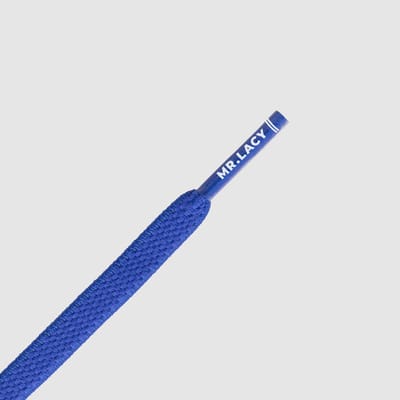 Mr. Lacy - Schoenveter - Flexies - Plat - Blauw  - Elastische veters - Lengte 110 cm