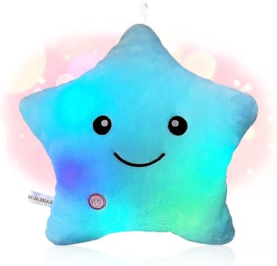Verlichte Sterkussen voor Slaapkamerdecoratie - Pluche Kussen met Nachtlampje voor Verjaardag en Kerstmis