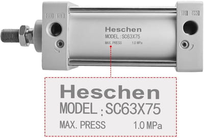 Dailygoody - Pneumatische Cilinder - Dubbel Handelend - 63mm Bore - 75mm Stroke - Voor Industrie - Betrouwbare Prestatie - Geschikt voor Automatisering