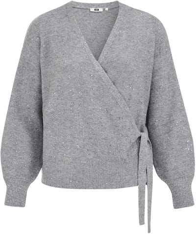 WE Fashion Dames Overslagvest met pailletten - Curve