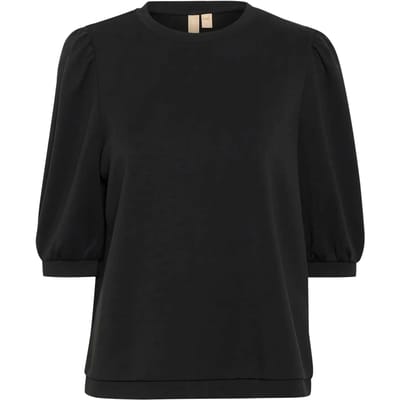 Blouse met korte mouwen Relaxed fit Blac