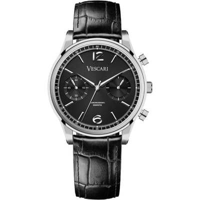Vescari The Chestor Steel - Black Croco + gratis leren band!