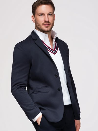 OMBRE Blazer - Slim Fit - Lange Mouw - Knopen Marine S