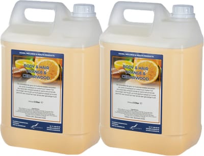 Body & Hair Sweet Orange & Cedarwood - 5 Liter - set van 2 stuks - 2 in 1 voor lichaam en haar.