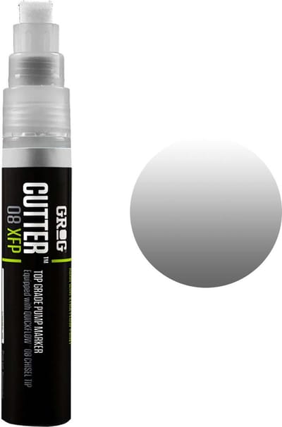 Grog Cutter 08 XFP - Verfstift - Beitelpunt van 8 mm - hooggepigmenteerde verf op alcoholbasis - Burning Chrome