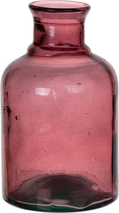 Bellatio Design Bloemenvaas - paars transparant gerecycled glas - D12 x H20 cm - vaas