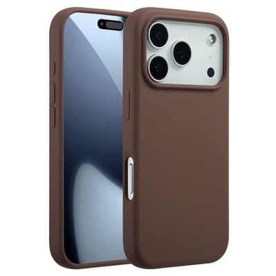Accezz Hoesje - Geschikt voor Apple iPhone 17 Pro - Liquid Silicone Backcover geschikt voor MagSafe - New Tea Brown