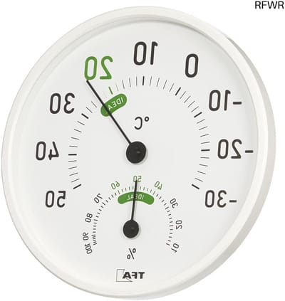 RFWR® Analoge Thermo-hygrometer voor Binnen en Buiten met Comfortzones - 131mm