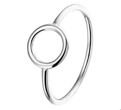 Zilver Gerhodineerde Ring cirkel 1324022 19.00 mm (60)