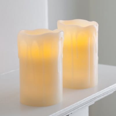 Set van 2 LED Waxkaarsen met Timer - Batterij Aangedreven, Perfect voor Thuisdecoratie