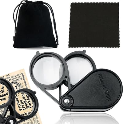 Draagbare Pocket Vergrootglas 10/20x voor Juweliers en Horlogemakers, Met Licht, Vouwbaar, Waterdicht en Krasbestendig