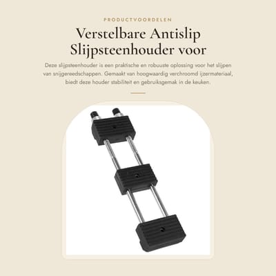 Dailygoods- Steenstandaard Verstelbaar - Antislip Houder - Slijpsteen Beugel - Robuust Verchroomd Ijzer - Geschikt voor Keuken - Ideaal voor Snijgereedschappen - Slijpsteenhouder