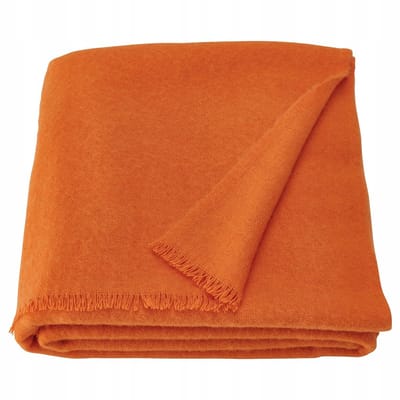 2x Merino Wol Plaid - Fel Oranje 150x200 cm