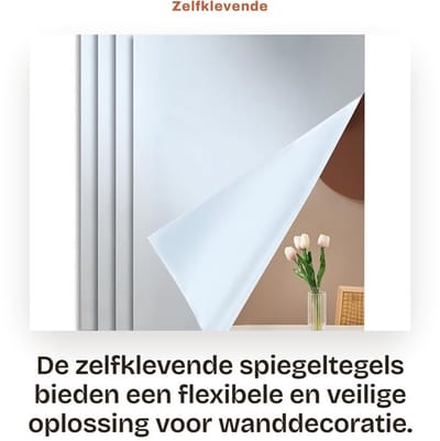 Dailygoods- Spiegel Zelfklevend - Set van 4 Spiegeltegels - Vochtbestendig - Breukveilig - Decoratief - Voor Wanddecoratie - Wandspiegel