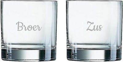 Gegraveerde Whiskeyglas 38cl Broer-Zus