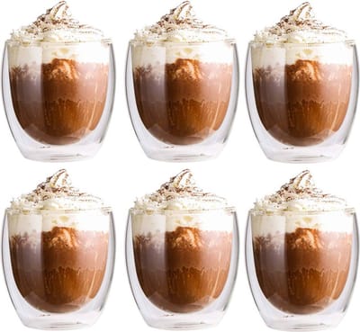 Dubbelwandige Glazen - 6 Stuks - 250ml - Koffieglazen - Theeglazen - Cappuccino Glazen