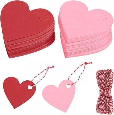200 Stuks Hartvormige Kraftpapier Hangers met Koord voor Feestjes, Verjaardagen en Bruiloften