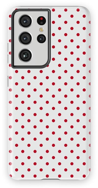 Polka Dots Hoesje Samsung Galaxy S21 Ultra | Geschikt Voor Mag | Stippen Design Backcover Samsung Galaxy S21 Ultra Cherry Dots