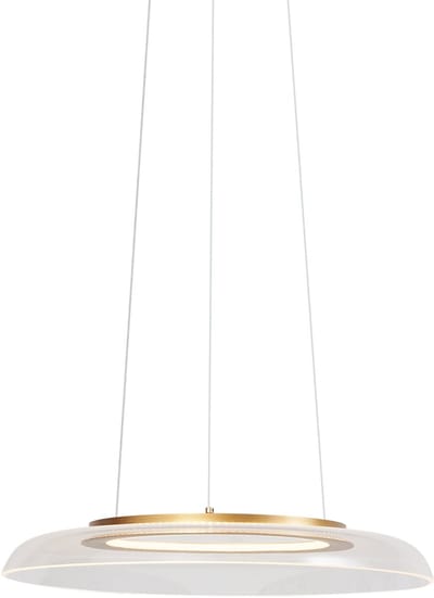QAZQA scacrylic - Design LED Hanglamp - 1 lichts - Ø 50 cm - Goud - Woonkamer | Slaapkamer | Keuken