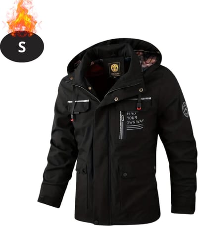 Bovista Windjas Voor Heren - Windjack - Waterdicht - Jas Met Capuchon - Outdoorjas - Volwassen - Zwart - Maat S