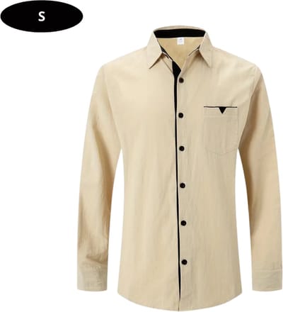 Bovista Overhemd Heren - Volwassenen - Lange Mouwen - Strijkvrij - Lange Mouw - Khaki - Maat S