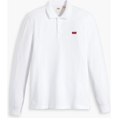 Levi's Long Sleeve Slim Housemark Polo Size: M | Long-Sleeved T-Shirts Outlet | Heren | Wit