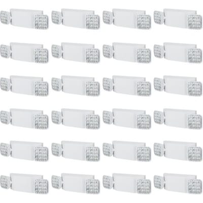 VEVOR 24-pack commerciële noodverlichting, 3W witte LED-uitgangsverlichting met 180 minuten reservebatterij, verstelbare vierkante kop met 2 LED's, plafond- of muurmontage voor stroomuitval in bedrijven