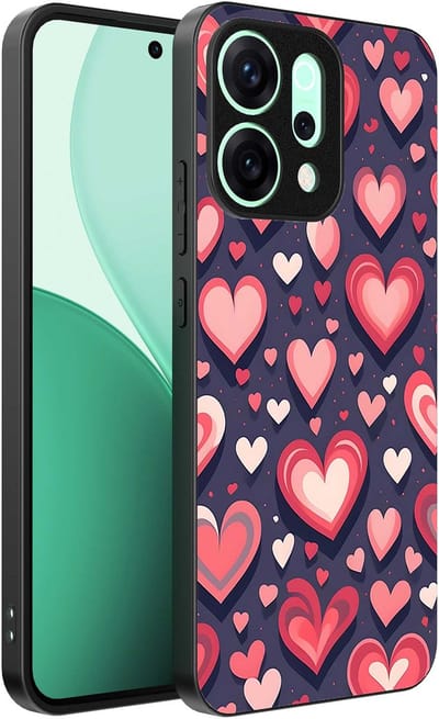 Geschikt voor Oppo Reno 14 Telefoonhoesje met Hartjes Opdruk - TPU Backcover Case With Heart Design - Smartphonica geschikt voor Oppo Reno 14