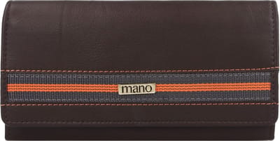 mano Don Leonardo Portemonnee RFID Leer 18 cm - Dames - Horizontaal - dunkelbraun