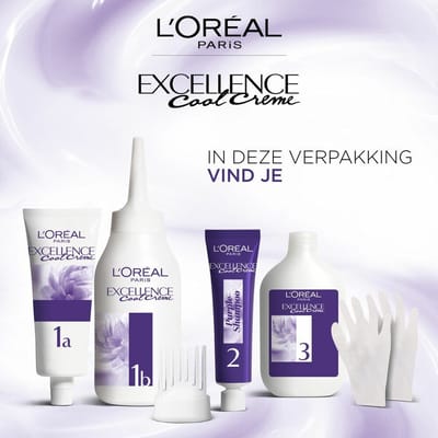 L'Oréal Excellence Cool Crème Permanente Crèmekleuring 4.11 - Ultra As Middenbruin - 2 x - Voordeelverpakking