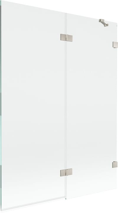 Mexen Lunar badwand 2-delige rechts 130 x 150 , transparant, geborsteld nikkel - 897-130-100-97-00-P
