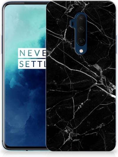 OnePlus 7T Pro TPU Siliconen Hoesje Marmer Zwart - Origineel Cadeau Vader
