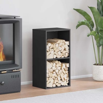 vidaXL - Brandhoutrek - 40x30x75 - cm - koudgewalst - staal - zwart