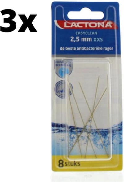 Lactona Ragers EasyClean XXS 2.5mm Geel - 3 x 8 stuks - Voordeelverpakking