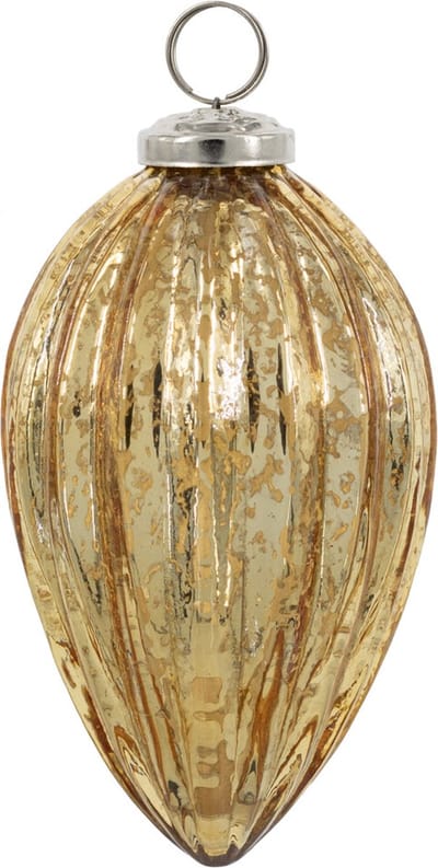 HomeBound by KY | Glazen kerstbal ovaal goud | kerstbal