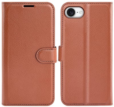 Coverup Hoesje - Geschikt voor iPhone 16e / 17e Hoesje - Coverup Book Case - Bruin