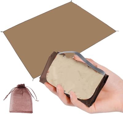 Waterdichte kampeermat - Tentmat voor buitenkamperen - Strandmat - Picknickkleed - BBQ-mat - Waterdicht en vochtbestendig - 210*200*1 cm - Geschikt voor picknicks, tentmatten, parasols, strandvakanties en barbecue-activiteiten - Khaki