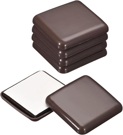 Meubelglijders 16 stuks - Vloerbeschermers stoelpoten - Meubels verschuiven - Zelfklevend kunststof - 51 cm vierkant - Bruin