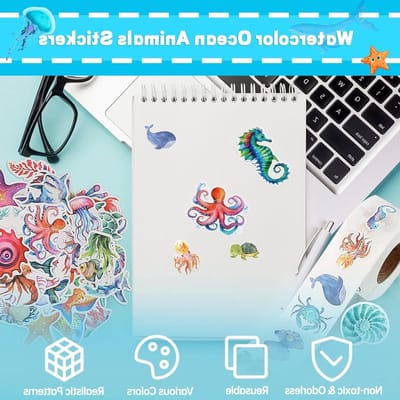 550 Pcs Marine Animals Stickers Set - Zelfklevende Waterdichte Dieren Stickers voor Auto, Laptop, Skateboard en Fiets