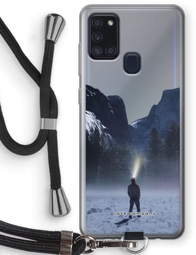 Case Company® - Hoesje met koord geschikt voor Samsung Galaxy A21s hoesje met Koord - Wanderlust - Telefoonhoesje met Zwart Koord - Bescherming aan alle Kanten en Over de Schermrand