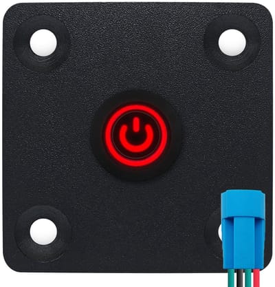ProRide Metalen drukschakelaar Inbouwpaneel 12V ON-OFF - 12mm - met Aansluitkabel - 12V/24V - LED indicatie Rood