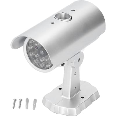 Caméra de Simulation Fausse Caméra de Sécurité Moniteur Faux Système de Surveillance avec Lumière LED Clignotante