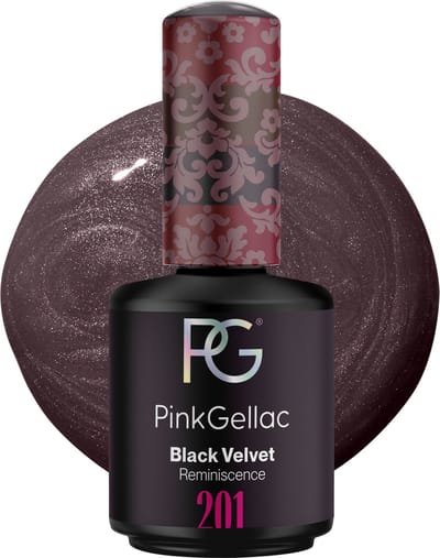 Pink Gellac Gellak - 201 Black Velvet 15ml - Zwarte Glanzende Gel Nagellak - Gellac - Gel Nagels Producten