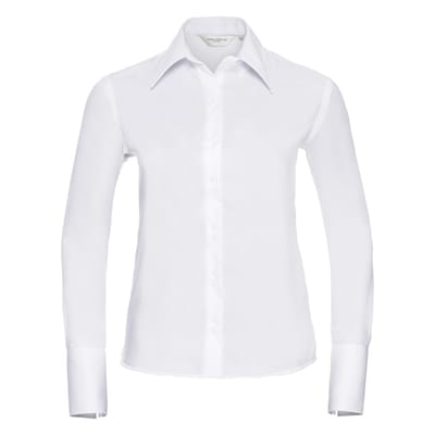Russell Collectie Dames/Dames Lange Mouw Ultiem Niet-Ijzershirt (Wit)
