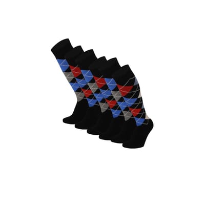 Modal fashion kniekousen - Unisex - 6-Pak - Zwart / 39/42
