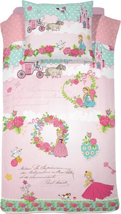 Cinderella Buttercup Dekbedovertrek - Katoen - Eenpersoons - 140x200 cm - Pink
