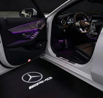 LED Deurverlichting - Geschikt voor Mercedes-Benz - Instapverlichting - Ster & AMG Logo - Set van 2