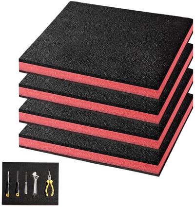 Set van 4 Foam Tool Boxes, 40 x 30 x 4 cm, Verstelbaar Hard Schuim voor Snijden, Verpakking en Opberging