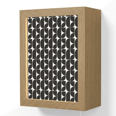 Wandlamp 15x20 cm - Oplaadbaar - Modern - Geometrisch - Zwart - Wandlampen binnen woonkamer - Slaapkamer lamp met kabel - Decoratieve nachtlamp - Vloerlamp snoer